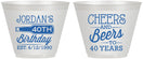 Custom Birthday 9 oz Wine Frosted Cups - Cheers Beers To 40 Years | 20002