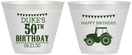 Custom Birthday 9 oz Wine Frosted Cups - 50th Tractor | 20005