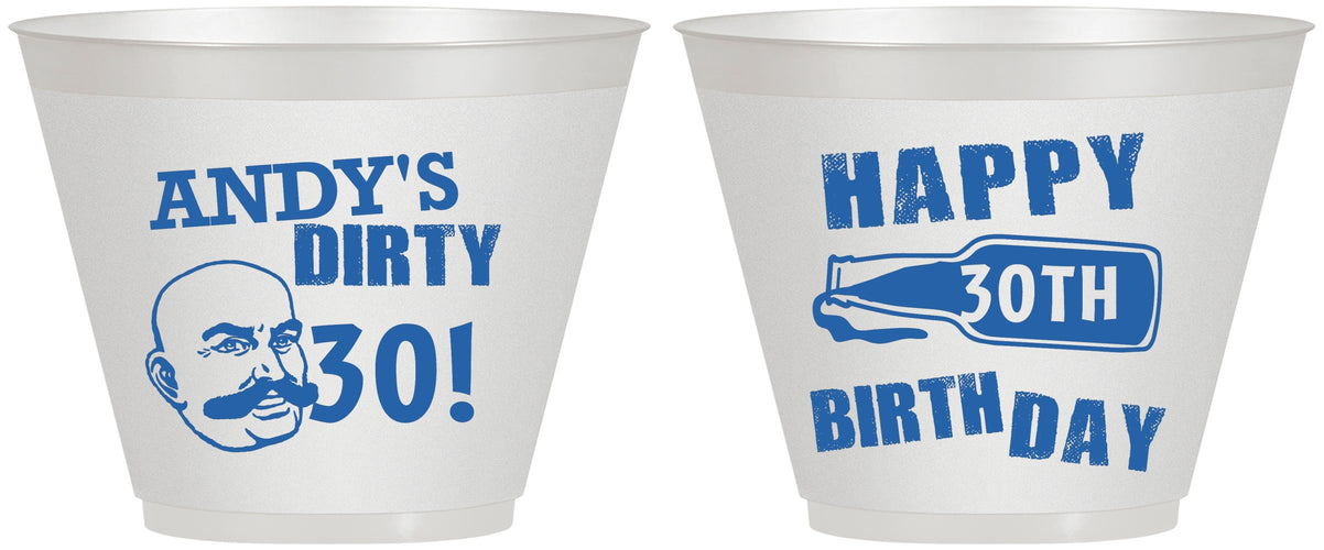 Custom Birthday 9 oz Wine Frosted Cups - 30th | 20012