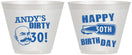 Custom Birthday 9 oz Wine Frosted Cups - 30th | 20012