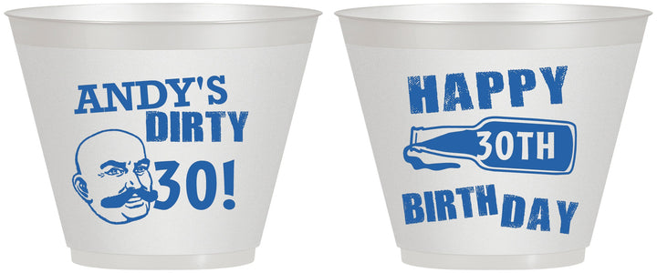 Custom Birthday 9 oz Wine Frosted Cups - 30th | 20012