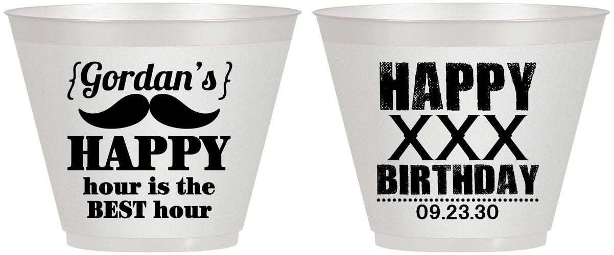 Custom Birthday 9 oz Wine Frosted Cups - 30th | 20013