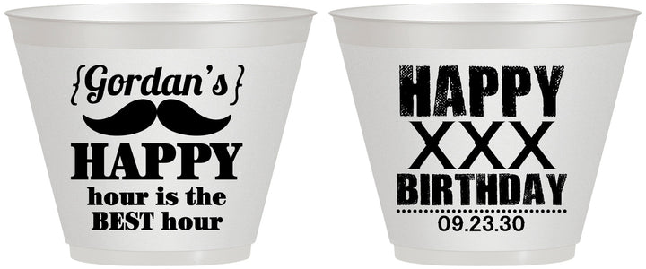 Custom Birthday 9 oz Wine Frosted Cups - 30th | 20013
