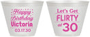 Custom Birthday 9 oz Wine Frosted Cups - Flirty At 30 | 20015