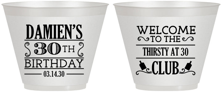 Custom Birthday 9 oz Wine Frosted Cups - 30th | 20016