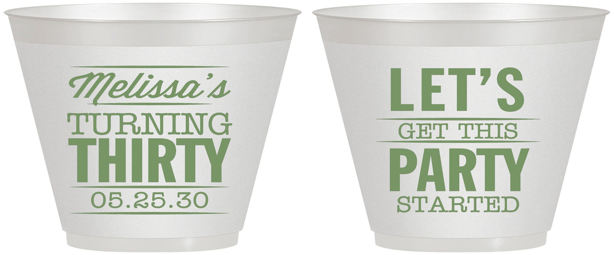 Custom Birthday 9 oz Wine Frosted Cups - 30th | 20017