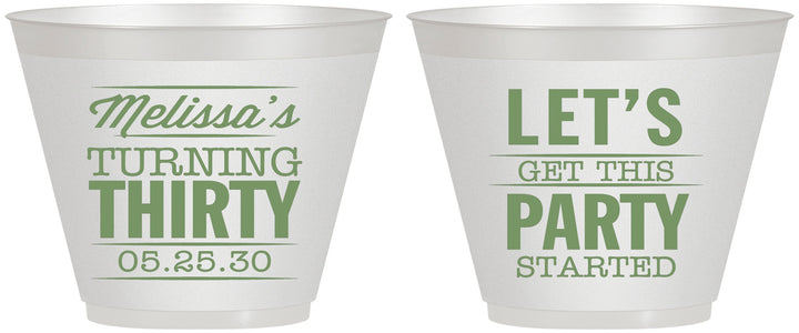 Custom Birthday 9 oz Wine Frosted Cups - 30th | 20017