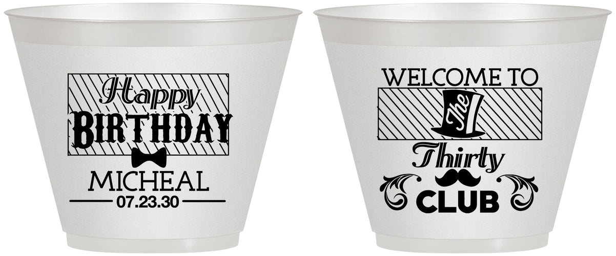 Custom Birthday 9 oz Wine Frosted Cups - 30th | 20018