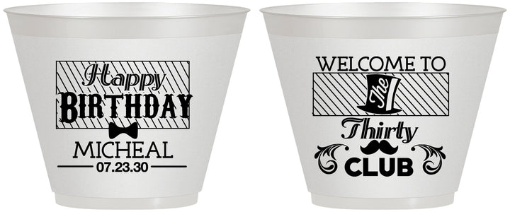 Custom Birthday 9 oz Wine Frosted Cups - 30th | 20018