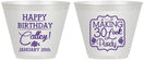 Custom Birthday 9 oz Wine Frosted Cups - 30 Look Purdy | 20022