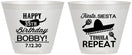 Custom Birthday 9 oz Wine Frosted Cups - 35th Fiesta Siesta Tequila | 20031