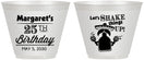 Custom Birthday 9 oz Wine Frosted Cups - 25th Fiesta | 20035