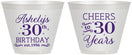 Custom Birthday 9 oz Wine Frosted Cups - Cheers To 30 Years | 20041