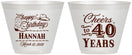 Custom Birthday 9 oz Wine Frosted Cups - 40th | 20042