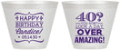 Custom Birthday 9 oz Wine Frosted Cups - 40th | 20044