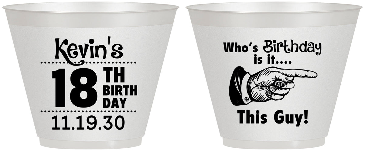 Custom Birthday 9 oz Wine Frosted Cups - 18th | 20046