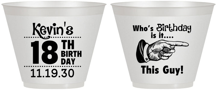 Custom Birthday 9 oz Wine Frosted Cups - 18th | 20046
