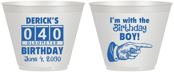 Custom Birthday 9 oz Wine Frosted Cups - 40th | 20047