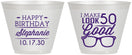 Custom Birthday 9 oz Wine Frosted Cups - 50th | 20049
