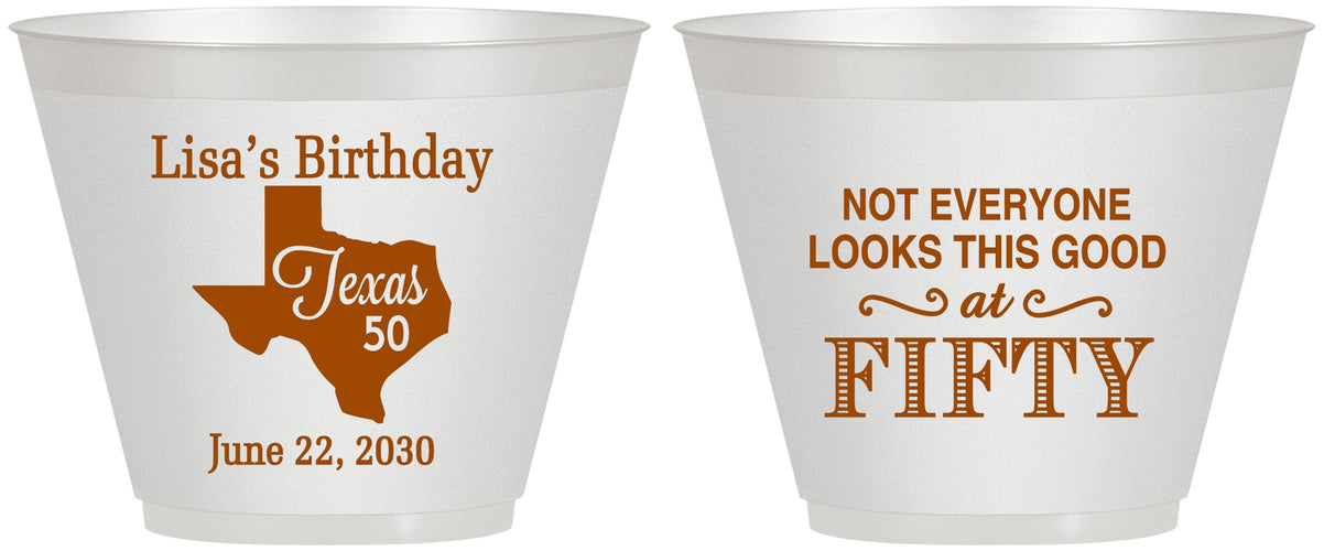 Custom Birthday 9 oz Wine Frosted Cups - 50th | 20051