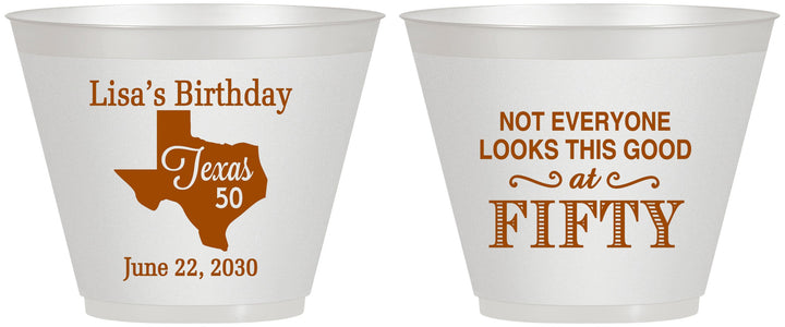 Custom Birthday 9 oz Wine Frosted Cups - 50th | 20051
