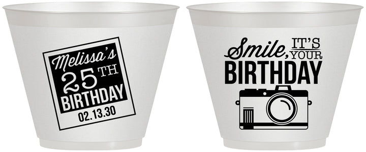 Custom Birthday 9 oz Wine Frosted Cups - 25th | 20053
