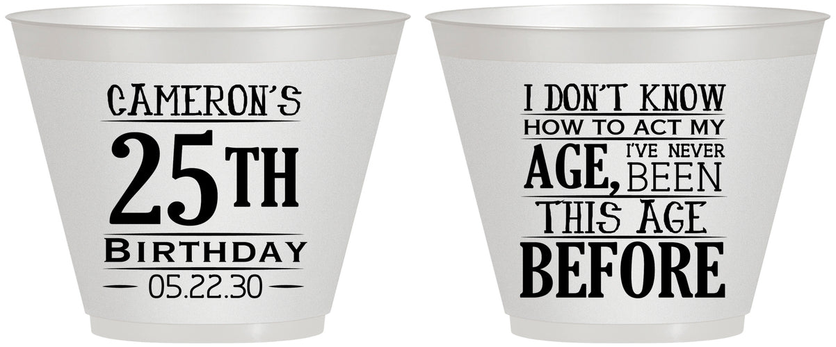 Custom Birthday 9 oz Wine Frosted Cups - 25th | 20054