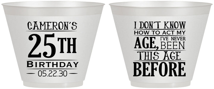 Custom Birthday 9 oz Wine Frosted Cups - 25th | 20054