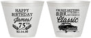 Custom Birthday 9 oz Wine Frosted Cups - 75th Classic Car | 20055
