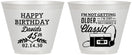 Custom Birthday 9 oz Wine Frosted Cups - 45th Cassette Tape | 20059