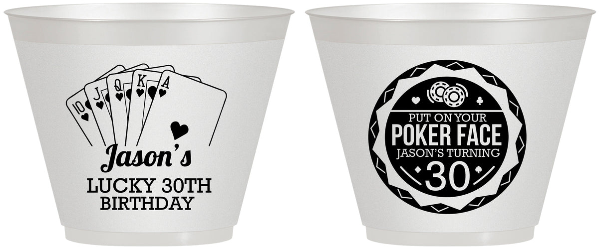 Custom Birthday 9 oz Wine Frosted Cups - 30th Las Vegas | 20060