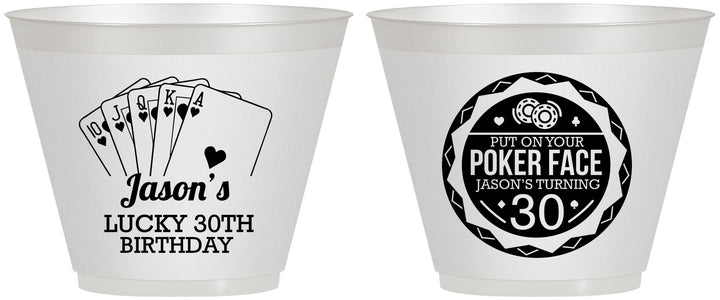 Custom Birthday 9 oz Wine Frosted Cups - 30th Las Vegas | 20060