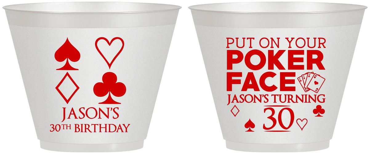 Custom Birthday 9 oz Wine Frosted Cups - 30th Las Vegas | 20062