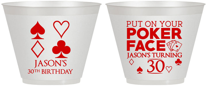 Custom Birthday 9 oz Wine Frosted Cups - 30th Las Vegas | 20062