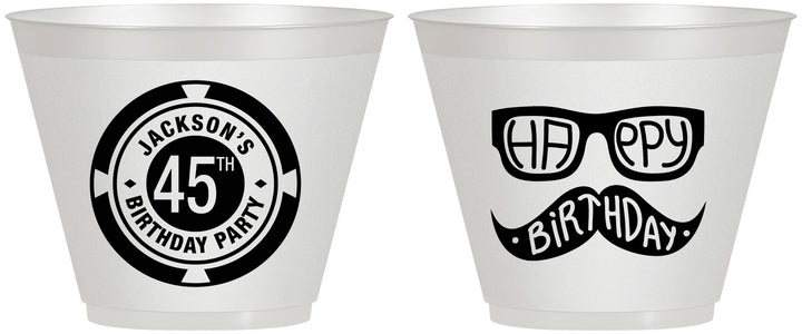 Custom Birthday 9 oz Wine Frosted Cups - 45th Las Vegas | 20064