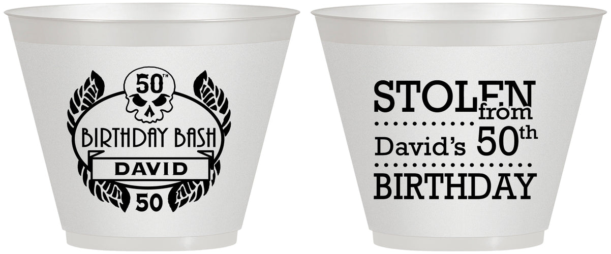 Custom Birthday 9 oz Wine Frosted Cups - 50th | 20068