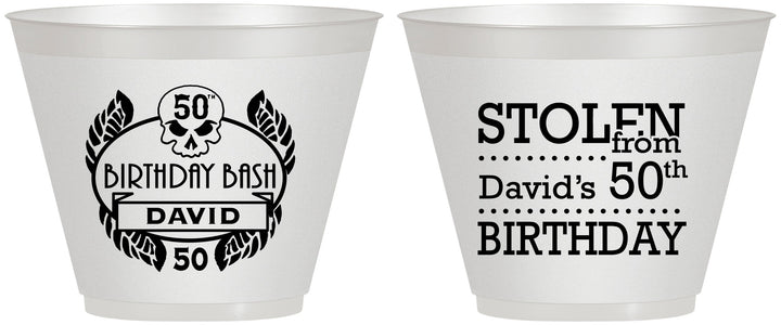 Custom Birthday 9 oz Wine Frosted Cups - 50th | 20068