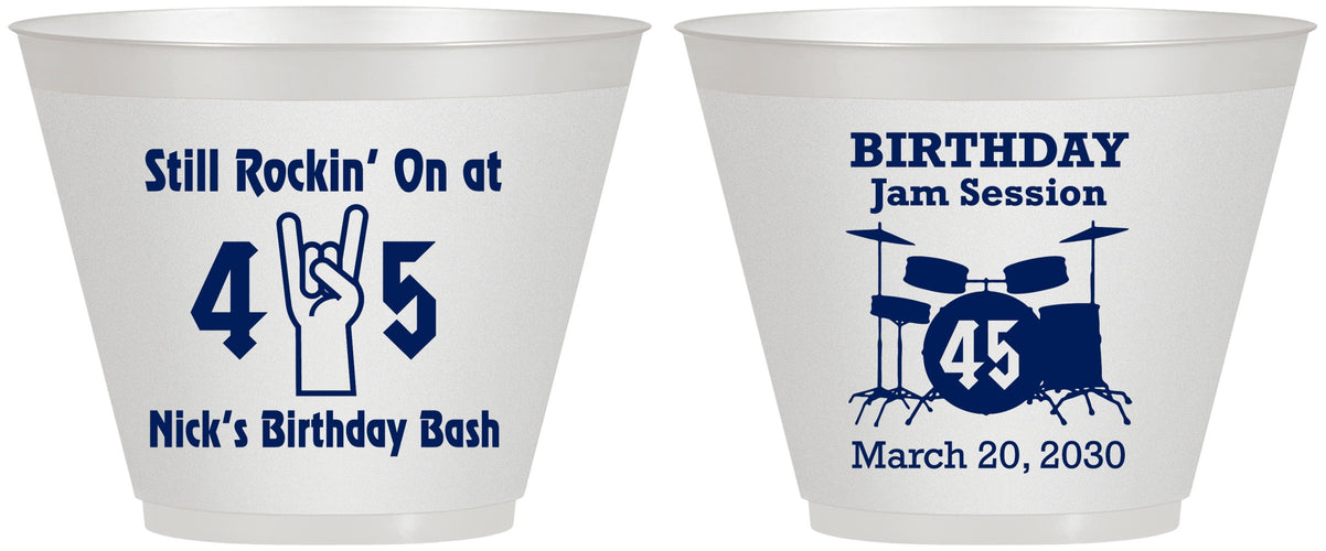 Custom Birthday 9 oz Wine Frosted Cups - 45th Jam Session | 20069