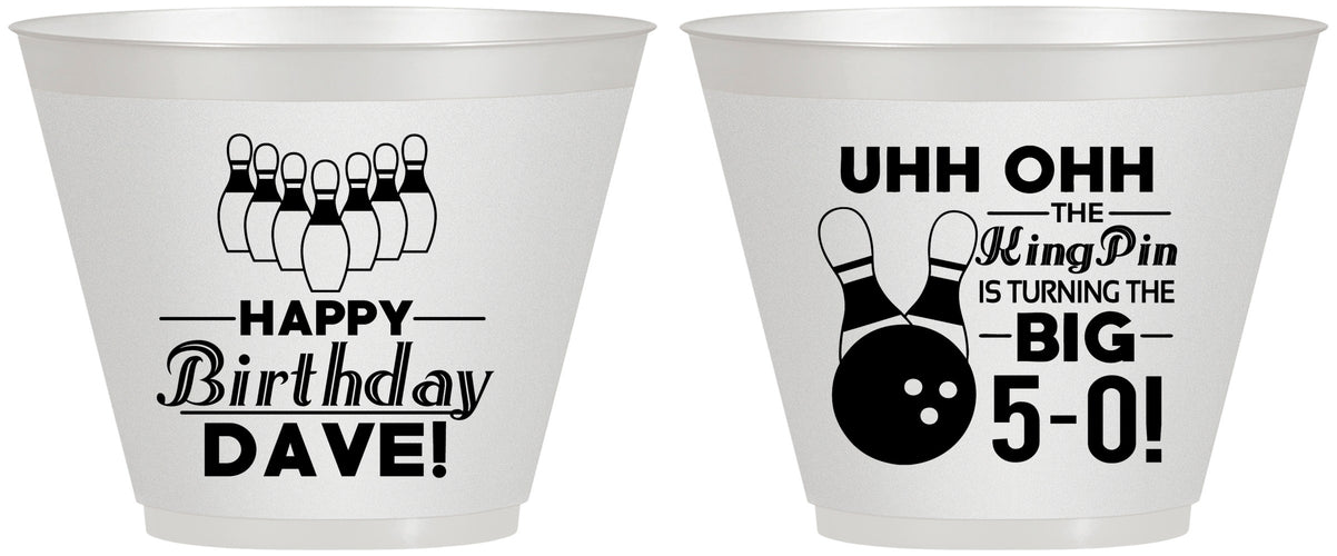 Custom Birthday 9 oz Wine Frosted Cups - 50th Bowing | 20071