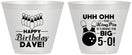 Custom Birthday 9 oz Wine Frosted Cups - 50th Bowing | 20071