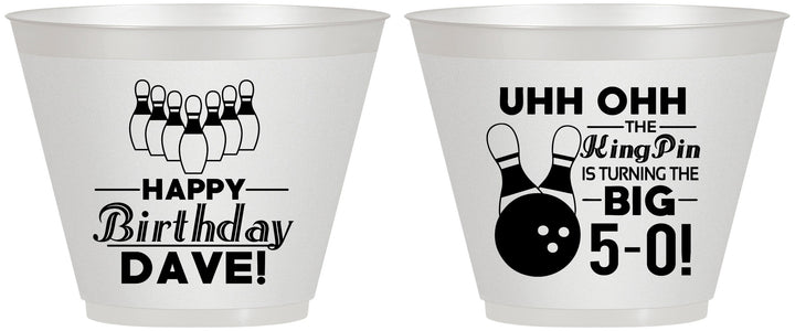 Custom Birthday 9 oz Wine Frosted Cups - 50th Bowing | 20071