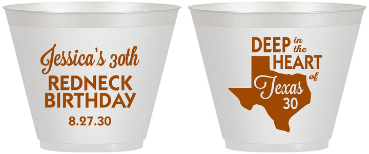 Custom Birthday 9 oz Wine Frosted Cups - 30th Redneck Texas | 20072