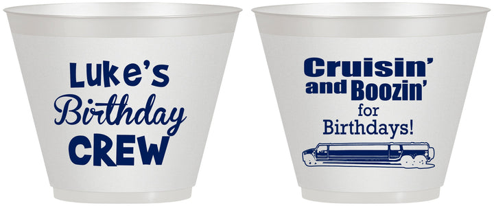 Custom Birthday 9 oz Wine Frosted Cups - Crusin Boozin | 20073
