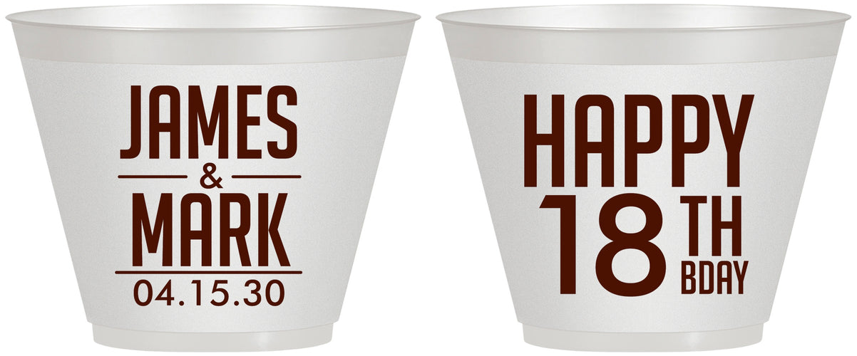 Custom Birthday 9 oz Wine Frosted Cups - 18th | 20074