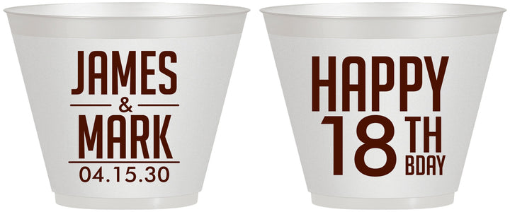 Custom Birthday 9 oz Wine Frosted Cups - 18th | 20074