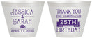 Custom Birthday 9 oz Wine Frosted Cups - 25th | 20075