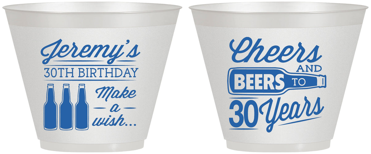 Custom Birthday 9 oz Wine Frosted Cups - Cheers Beers To 30 Years | 20076