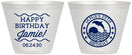 Custom Birthday 9 oz Wine Frosted Cups - 25th Dolphins | 20077