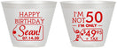Custom Birthday 9 oz Wine Frosted Cups - 50th | 20080