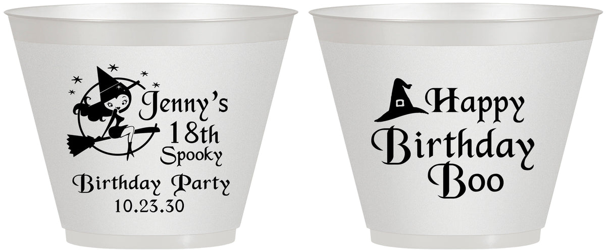Custom Birthday 9 oz Wine Frosted Cups - 18th Halloween | 20081